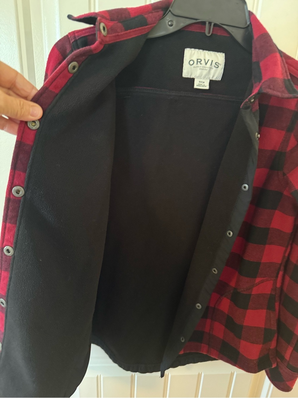 Orvis Red and Black Buffalo Plaid Shirt Jacket - Picture 6 of 6